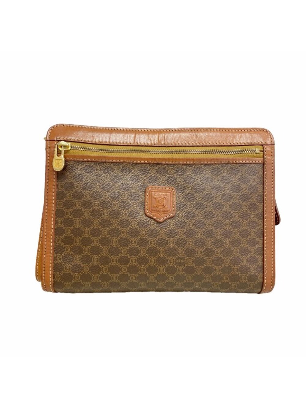 Celine Clutch Macadam Brown Gold